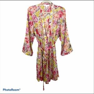OSCAR DE LA RENTA Pink Label Floral Robe Sz L